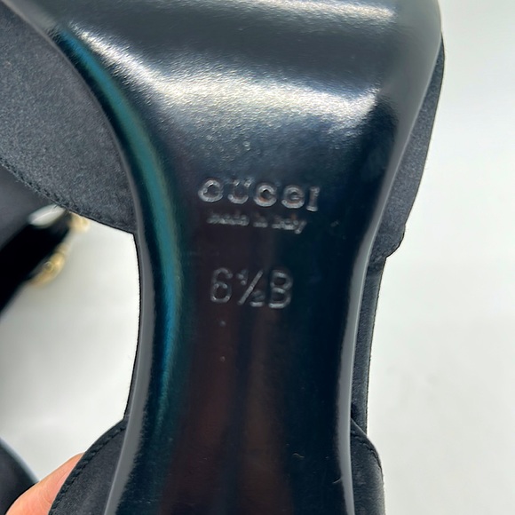 Gucci Authentic Sexy Black and Silver Tess Stiletto Heel Shoes **Size 6.5** 🔥🔥 - Picture 9 of 11